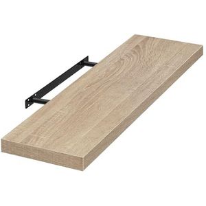 EUGAD 0120QJ Wandplank, boekenplank, hangplank, dvd-plank, cd-plank, plank, hout, 120 cm, eiken