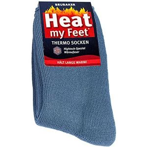 BRUBAKER 2 Paar Heat my Feet Unisex Thermosokken - Wintersokken Set voor Dames en Heren - Blauw Maat 43-46