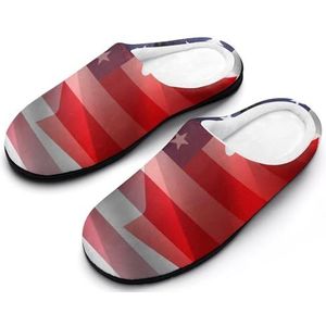 Amerikaanse En Canada Vlag Katoenen Slippers Voor Vrouwen Warme Anti-Slip Rubber Zool Huisschoenen Voor Indoor Hotel 11-12 (42-43)