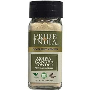 Pride Of India - Organisch Ashwagandha-wortelpoeder, 45 g / m2, dubbele zeefkruik, puur en veganistisch superfoodsupplement, reguleert het gewicht