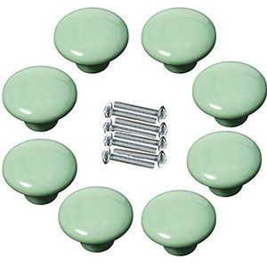 RetroKnobs, kastknoppen, oranje 8 stuks 39,5 mm Chinese stijl oranje ronde ssingle-hole keramische deur locker knop vintage hand getrokken lade kast kast handgrepen/rood (Color : Green)