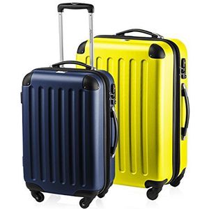 Hauptstadtkoffer Kofferset het hele jaar door 15, donkerblauw/geel, Set 55/65 cm, Kofferset