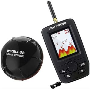 Draadloze Sonar Viswaarschuwing Viszoeker Onderwater Echolood Visdetector Draagbare(Black)