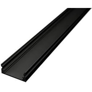 ledomec ALU LED-profiel 1 m zwart opbouw-SL. Koellichaam voor LED-strips, LED-strips tot max. 12 mm Zeer plat 7mm (profiel 1m, zwart zonder afdekking)