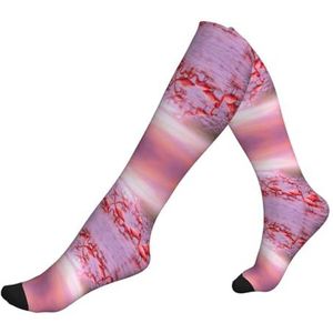 DEXNEL Roze Flamingo's Compressie Sokken Voor Mannen Vrouwen 20-30 Mmhg Compressie Sokken Voor Sport Ondersteuning Sokken, 1 zwart, Eén Maat
