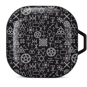 Mystiek patroon oordopjes hoesje compatibel met Samsung hard shell beschermhoes zwart-stijl