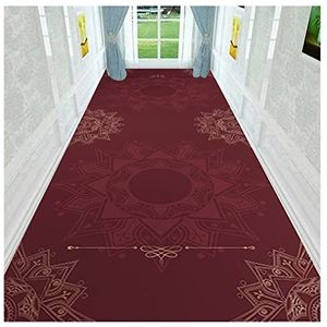 Runner Rug for Hallway Non Slip Rug Runner Corridor Carpet Runner, Non Slip Area Rug Long 3 5 8 10 12 Feet 15 18 20 Ft Vintage Red Entry Floor Mats, Indoor Aisle Restaurant Promenade Rugs Pad (Size :