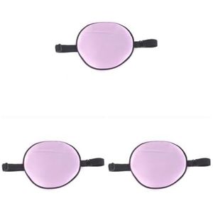 3 Set Zijden Piraat Ooglapmasker Eyeshade Verstelbaar voor Kinderen Volwassenen Licht Paars S