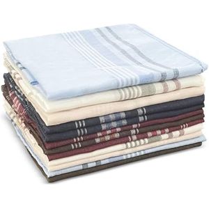 MeoZynxadril 12 stuks herenzakdoeken, 36 x 36 cm, traditionele doeken, klassieke gestreepte zakdoeken, stoffen doek voor heren, geschikt voor zakelijke diners, 6 kleuren., 36*36