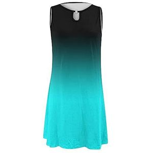 Mouwloze zomerjurk,Blauwe zachte ademende korte jurk | Verloopjurk Comfortabel elastiek voor Date Club Party Street