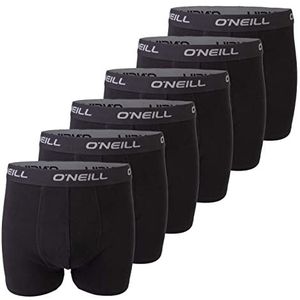O'Neill Boxershorts voor heren, verpakking van 6 stuks, effen sportboxer, basic onderbroek zonder gulp, van katoen, zwart, rood, blauw, M, L, XL, XXL, XL