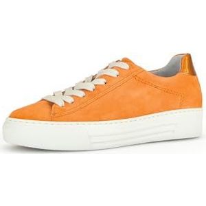Gabor Low-Top sneakers voor dames, lage schoenen, lichte extra breedte (G), Mandarijn Oranje 35, 42.5 EU