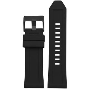 Siliconen rubberen armband horlogeband 24mm 26mm 28mm compatibel met diesel DZ4496 DZ4427 DZ4487 DZ4323 DZ4318 DZ4305 Heren horloges riem (Color : Black black buckle, Size : 28mm)