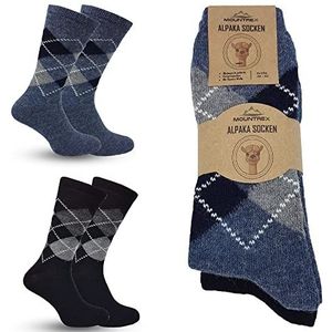 MOUNTREX® Alpaca-sokken, wollen sokken voor dames en heren, wintersokken, warme huissokken, thermosokken, dun, knusse sokken, 2 paar, 39-42 EU