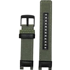 Geschikt for Casio G-SHOCK horlogeband GST-B100 S130 W300G 400g W330 W120 W410 Canvas horlogeband Nylon Armband (Color : Army Green black, Size : 0mm)