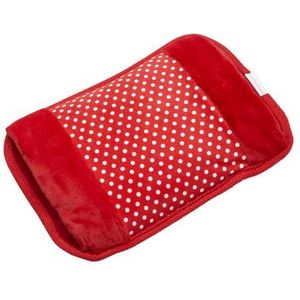 Elektrische warmwaterkruik, oplaadbaar, rood met witte stippen