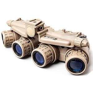 SUNDARE Nachtzichtapparaat, vierbuis-biinoculaire nachtzichtbril, militaire helmbril, GPNVG18, nachtzichtapparaat voor observatie en patrouille, nachtzichtbril voor volwassenen (bruin)