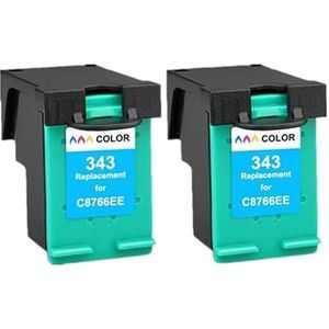 Inktcartridge for Photosmart 2575 8050 C4180 D5160 Deskjet 6940 D4160(2Pack Color)