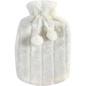 Warmwaterkruik 2000 ml warmwaterkruikhoes verwijderbare fleece warmwaterkruik koudebestendige warmtebehoud hoezen verwarmingskussen hoes voor winter warmwaterzak (rozenrood)