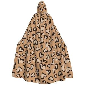 WURTON Roségouden marmeren mystieke mantel met capuchon voor mannen en vrouwen, ideaal voor Halloween, cosplay en carnaval, 190 cm