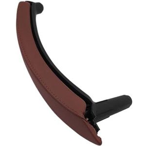 Auto Deurhendel Voor BMW X5 X6 E70 E71 E72 2007-2013 Interieur Auto Passagiersdeurgreep met leren bekleding(Right Red Brown)