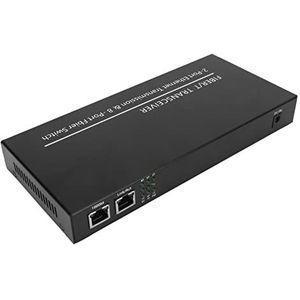 Gigabit Ethernet-switch, Zelfaanpassende 10 Poorten LED-indicator Fiber Transceiver 20 Km Extensie Tx1310nm Rx1550nm voor Kantoor (EU-stekker)