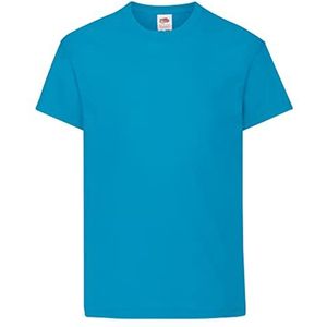 Fruit of the Loom Origineel T-shirt voor jongens, Blauw (Azure Blue), 14-15 jaar