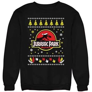 NexGen Jurassic Dinosaurus T-rex kersttrui volwassenen en kinderen nieuwigheid kerst sweatshirt grappig kerstcadeau unisex trui, Zwart, 9-11 jaar