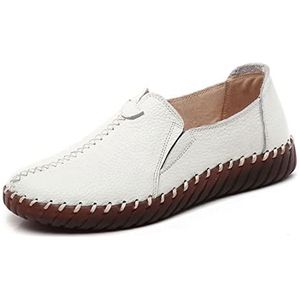 AQQWWER Damesschoenen Casual Shoes Women's Black Flat Shoes Casual Women's White Soft Soled Shoes (Color : White, Size : 37 EU)