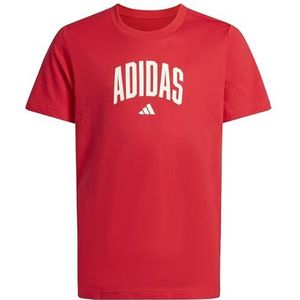 adidas Unisex niños COLLEGIATE GRAPHIC T-SHIRT JUNIOR, pure ruby/off white, 7-8 Years