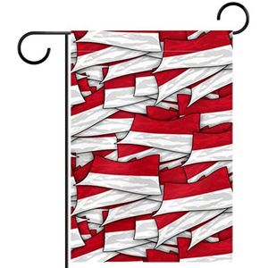 Indonesische vlag vintage Tuinvlag 28x40 inch,Kleine tuinvlaggen dubbelzijdig verticale banner buitendecoratie