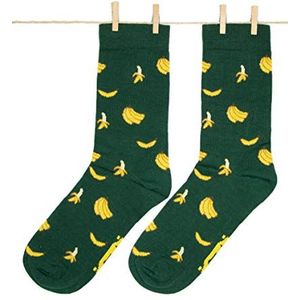 Roits Sokken Bananen Groene Heren en Dames - Grappige Originele Kleurrijke Premium Socks Funny Happy Socks Men Women Geschenk (36-40)