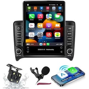 Android 14 Autoradio Navi voor A-udi TT (2008-2014) 9.7 ""Verticale schermradio met draadloze carplay Android Car GPS met Bluetooth 5.0 HIFI FM 5G-WiFi SWC MIC-camera,M150s