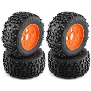 MANGRY 4 Stuks 170Mm 1/7 1/8 Monster Stunt Truck Band 12Mm 14Mm 17Mm Wiel Hex Fit for Traxxas Sledge for Arrma for Kraton Outcast for Tamiya (Size : Orange)