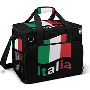 Italiaanse Italiaanse vlag grappige koeltas opvouwbare draagbare geïsoleerde zakken lunch draagtas met meerdere zakken voor strand, picknick, camping, werk