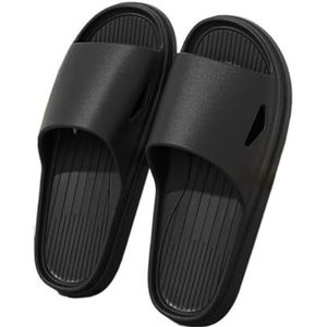 Sandalen, EVA-pantoffels for mannen en vrouwen in badkamers, slaapkamers en zwembaden Doucheschoenen(Black,45 EU)