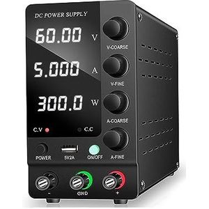 Programmeerbare DC-voedingen, zwart, 4-cijferige DC-schakelvoeding, 30 V, 10 A, 5 A, laboratoriumonderhoud, werkbank, spanning, stroomregelaar, 60 V, 5 A, 120 V, 3 A (kleur: C-60V5A SPS-C605, maat: