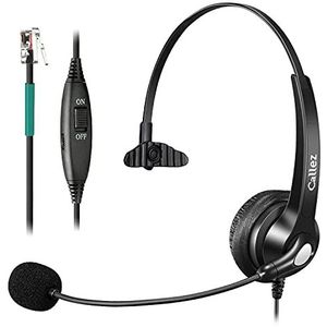 Telefoon Headset RJ9 met Microfoon Noise Cancelling, Festnettelefoon Koptelefoon voor Gigaset DA710 Polycom VVX411 Avaya 1408 Fanvil X4 Alcatel-Lucent Büro Call Center Deskphone, Kristallklar Chat