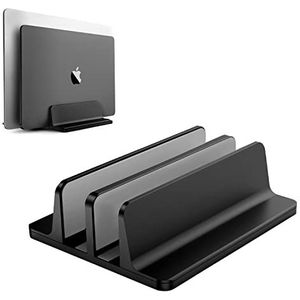 Laptopstandaard van aluminium CouHaP verstelbare verticale ruimtebesparende standaard voor MacBook Pro/Air, notebook en Samsung tablet Ultrabook, Lenovo, enz