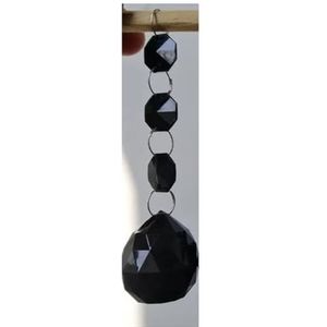 Tuin Suncatchers 12 stuks zwarte acryl kristallen kraal hanger slinger kroonluchter opknoping bruiloft huisdecor handgemaakte hanger kettingen (kleur: 3)