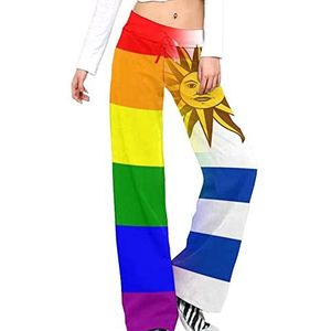 LGBT Pride Uruguay Vlag Yoga Broek Voor Vrouwen Casual Broek Lounge Broek Trainingspak met Trekkoord XL