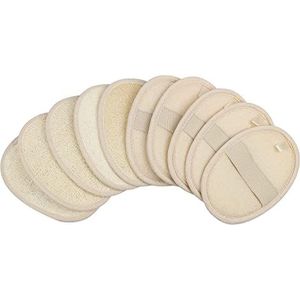 10-Pack Exfoliërende Loofah Spons Pads - Natuurlijke Luffa & Terry Doek, Body Scrubbers voor Douche & Bad Mooerca