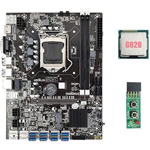 AMIUHOUN B75 USB ETH Mijnbouw Moederbord 8XUSB3.0+G620 CPU+Switch Board LGA1155 DDR3 MSATA USB3.0 B75 USB BTC Moederbord