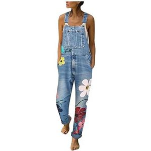 Tuinbroeken voor dames, jeans, jeans, riembroeken, jumpsuit, broekpak, overall, klassiek, denim, mouwloos, tuinbroek, playsuits met zakken, lange, casual, vrijetijdsbroeken, denim overall