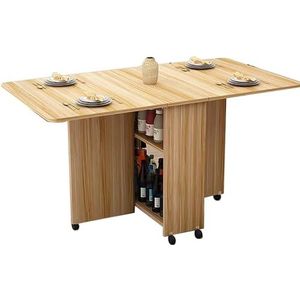 Opvouwbare keukentafel met 2 lagen opbergruimte, opvouwbaar ruimtebesparend meubilair in 3 vormen, opvouwbaar uitbreidbaar rechthoekig dinerkeukenkantoormeubilair (Color : Color 1, Size : 120x60x77C