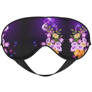 Licht Romantische Bloemen Afdrukken Dubbelzijdig Zacht Oogmasker Omkeerbaar Ontwerp, Verstelbaar voor Snug Fit, Blokkeert Licht Oogmasker