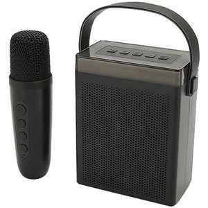 5.3-luidspreker, 1800 MAh RGB-licht-karaoke-machineset met Draadloze Microfoon voor Buiten (Zwart)