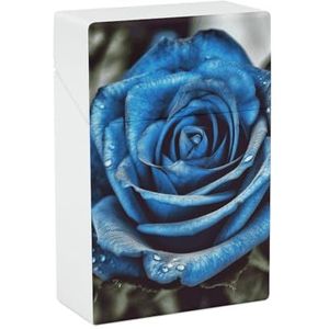 Blue Rose Sigaret Doos King Size 85mm 20 Capaciteit Push to Open Waterdichte Sigaret Case voor Vrouwen Mannen Pocket Sigaret Houder Case Vintage Sigaret Doos