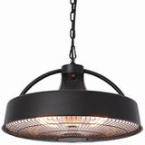 <p>Deze Sunred heater RSH17 voegt een vleugje retro charme en comfortabele warmte toe aan uw tuin. Met 3 verschillende warmtestanden (900, 1.200 en 2.100 W) kunt u altijd een aangenaam warmteniveau vinden om van uw buitenruimte te genieten.</p>
<p>De hangende heater is een prachtige retro-versie en zal uw tuin of terras een extra middelpunt geven. U kunt de verwarmer eenvoudig installeren met de bijpassende retro ketting. Daarnaast kunt u de instellingen aanpassen met de meegeleverde afstandsbediening, waardoor het geen probleem is om de kachel iets hoger te hangen.</p>
<p>De halogeenwarmte die deze terrasverwarmer levert, verwarmt uw lichaam van binnenuit en kan worden vergeleken met de warmte van de zon.</p>
<ul>
  <li>Kleur: zwart</li>
  <li>Materiaal: staal, aluminium, kunststof en glas</li>
  <li>Spanning: 220 - 240 V</li>
  <li>Afmetingen: 47,5 x 31 cm (ø x H)</li>
  <li>Gewicht: 3,5 kg</li>
  <li>Stroominstellingen: 900 / 1.200 / 2.100 W</li>
  <li>Lengte kabel: 1,8 m</li>
  <li>Verwarmingstechnologie: halogeen</li>
  <li>IP-beschermingsklasse: IP54</li>
  <li>Aan/uit-schakelaar: afstandsbediening (2 x AAA-batterij, niet inbegrepen) en aanraaktechnologie</li>
  <li>Inclusief ketting</li>
</ul>