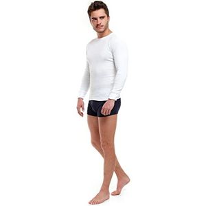 Moraj 1600-001 Thermo-onderhemd voor heren, lange mouwen, functioneel ondergoed, wit, M